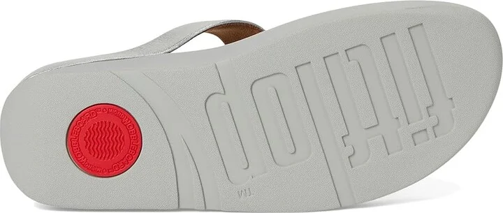 FitFlop Fino Resin-Hoop Leather Toe-Post Sandals Women's Sandals Silver : 7 M (B) - Image 3