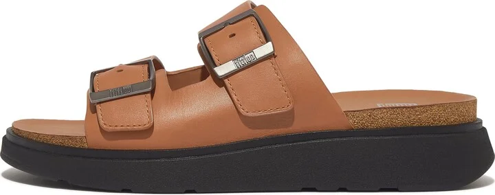 FitFlop GEN-FF Buckle Two-Bar Leather Slides