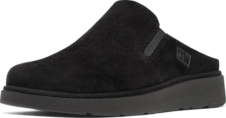FitFlop Gen-FF Elasticated Suede Mules Women's Slippers Black : 5 M (B), Microfiber/Polyester/Rubber