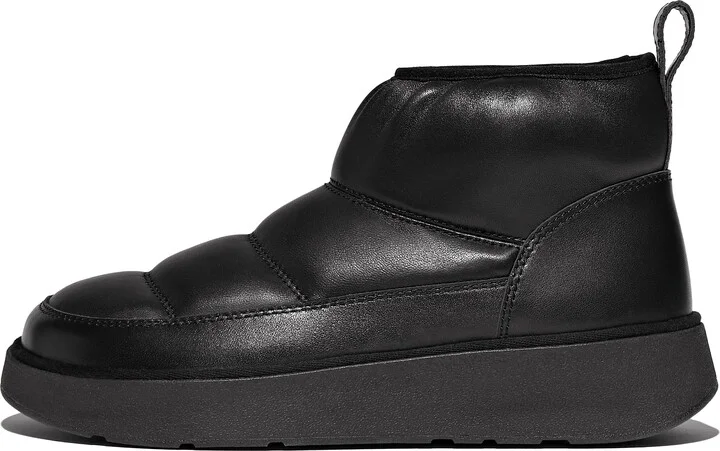 FitFlop GEN-FF Pull-On Leather Boots (Fleece Insole) Leather/Nylon/Spandex Fabric