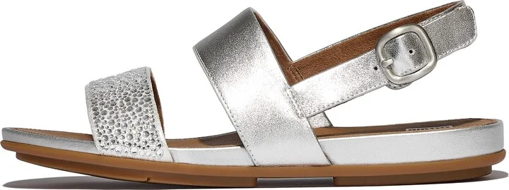 FitFlop GRACIE Crystal-Mix Leather Back-Strap Sandals Leather Crystal Covered Microfibre