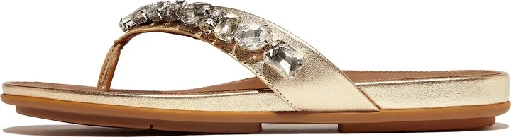FitFlop GRACIE Jewel-Deluxe Metallic-Leather Flip-Flops