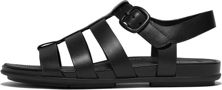 FitFlop GRACIE Matt-Buckle Leather Fisherman Sandals
