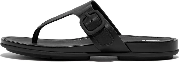 FitFlop GRACIE Matt-Buckle Leather Toe-Post Sandals