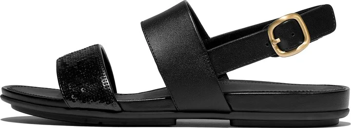 FitFlop GRACIE Sequin Leather Back-Strap Sandals Leather Sequin