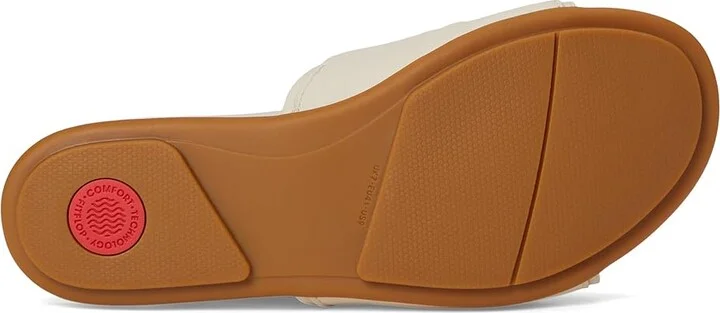 FitFlop Gracie Soft-Twist Leather Slides Women's Wedge Shoes Paris Beige : 10 M (B) - Image 3