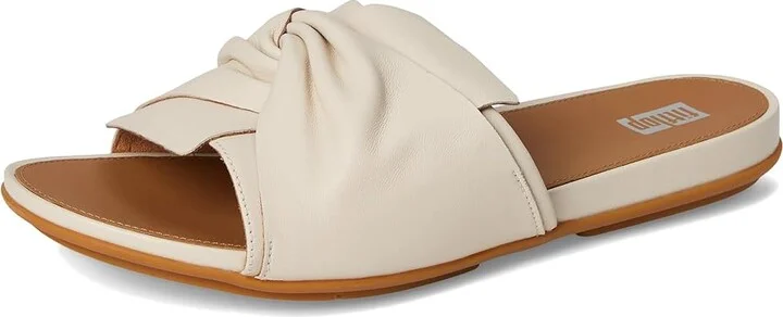 FitFlop Gracie Soft-Twist Leather Slides Women's Wedge Shoes Paris Beige : 10 M (B) - Image 5