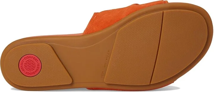 FitFlop Gracie Soft-Twist Suede Slides Women's Wedge Shoes Satsuma : 8 M (B), Rubber/Suede - Image 3