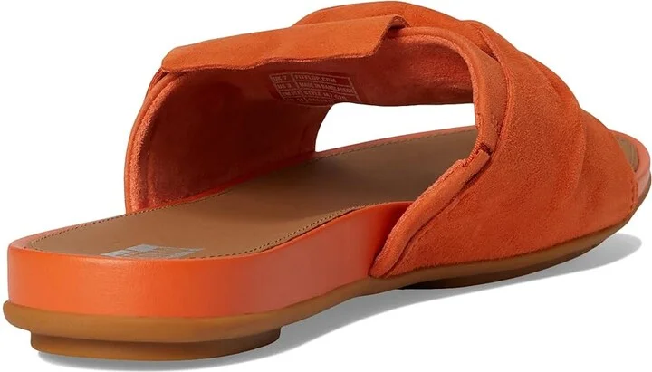 FitFlop Gracie Soft-Twist Suede Slides Women's Wedge Shoes Satsuma : 8 M (B), Rubber/Suede - Image 4