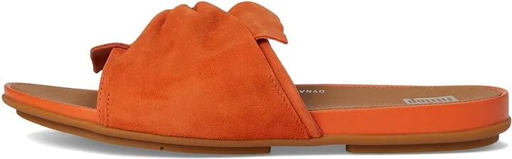 FitFlop Gracie Soft-Twist Suede Slides Women's Wedge Shoes Satsuma : 8 M (B), Rubber/Suede - Image 6