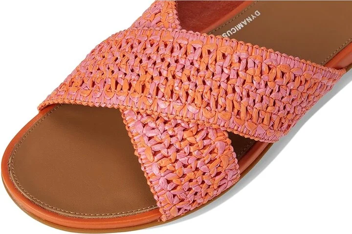 FitFlop Gracie Woven Cross Slides Women's Shoes Satsuma/Pinkperfect Mix : 5 M (B), Leather - Image 7