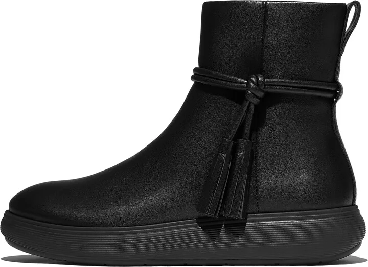 FitFlop iQ-COMFF Tassel Leather Short Boots Leather/Pu