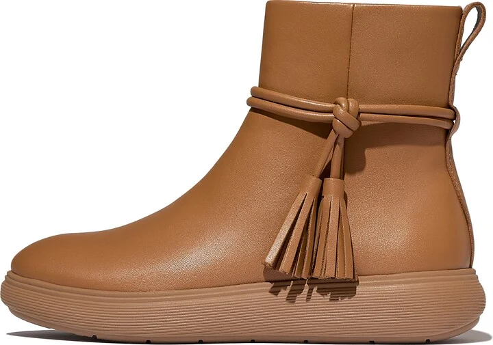 FitFlop iQ-COMFF Tassel Leather Short Boots Leather/Pu
