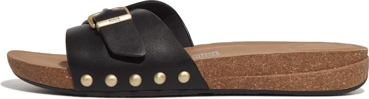 FitFlop IQUSHION Adjustable Buckle Leather Sliders