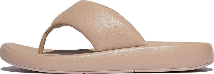 FitFlop IQUSHION D-Luxe Padded Leather Toe-Post Sandals