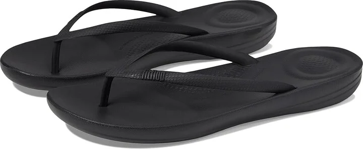 FitFlop Iqushion Ergonomic Flip-Flop Women's Sandals All Black : 6 M (B)