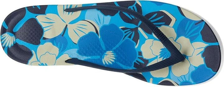 FitFlop Iqushion Flowerz Ergonomic Flip-Flops Women's Wedge Shoes Bondi Blue Mix : 5 M (B), Rubber - Image 2