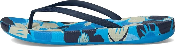 FitFlop Iqushion Flowerz Ergonomic Flip-Flops Women's Wedge Shoes Bondi Blue Mix : 5 M (B), Rubber - Image 6