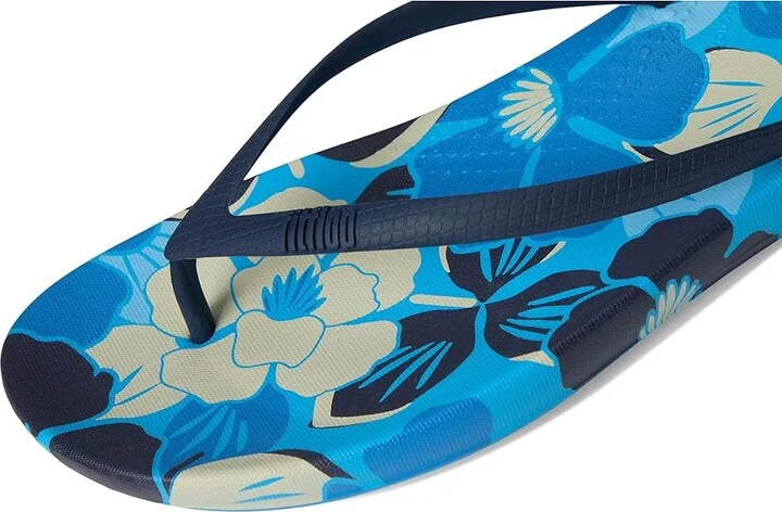 FitFlop Iqushion Flowerz Ergonomic Flip-Flops Women's Wedge Shoes Bondi Blue Mix : 5 M (B), Rubber - Image 7