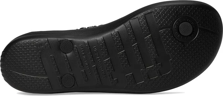 FitFlop Iqushion Multi-Crystal Ergonomic Flip-Flops Women's Wedge Shoes All Black : 5 M (B), Rubber - Image 3