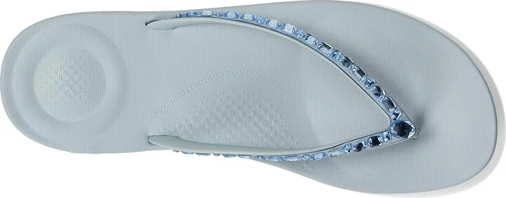 FitFlop Iqushion Multi-Crystal Ergonomic Flip-Flops Women's Wedge Shoes Quiet Blue : 7 M (B), Rubber - Image 2