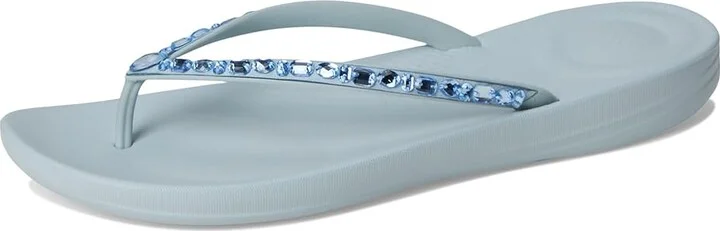 FitFlop Iqushion Multi-Crystal Ergonomic Flip-Flops Women's Wedge Shoes Quiet Blue : 7 M (B), Rubber - Image 5