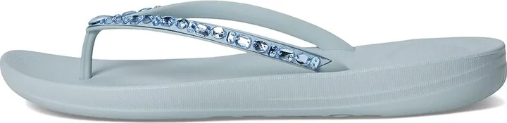FitFlop Iqushion Multi-Crystal Ergonomic Flip-Flops Women's Wedge Shoes Quiet Blue : 7 M (B), Rubber - Image 6