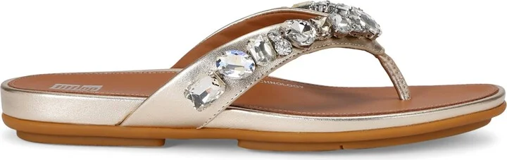 FitFlop Leather Embellished Gracie Flip Flops