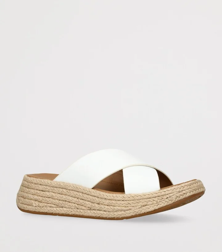 FitFlop Leather F-Mode Flatform Slides - Image 3