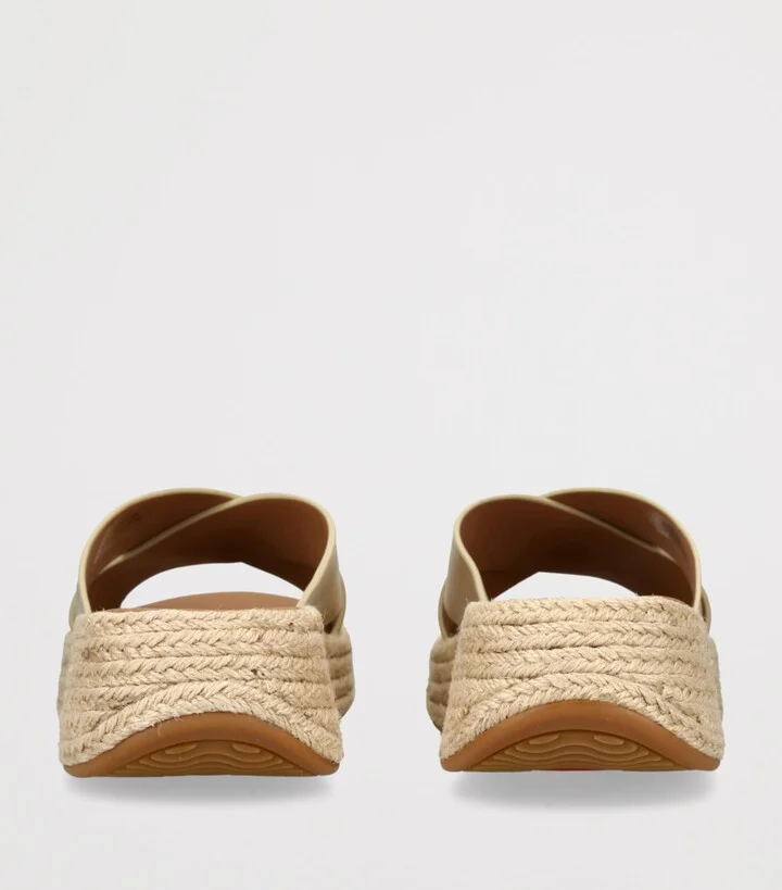 FitFlop Leather F-Mode Flatform Slides - Image 2