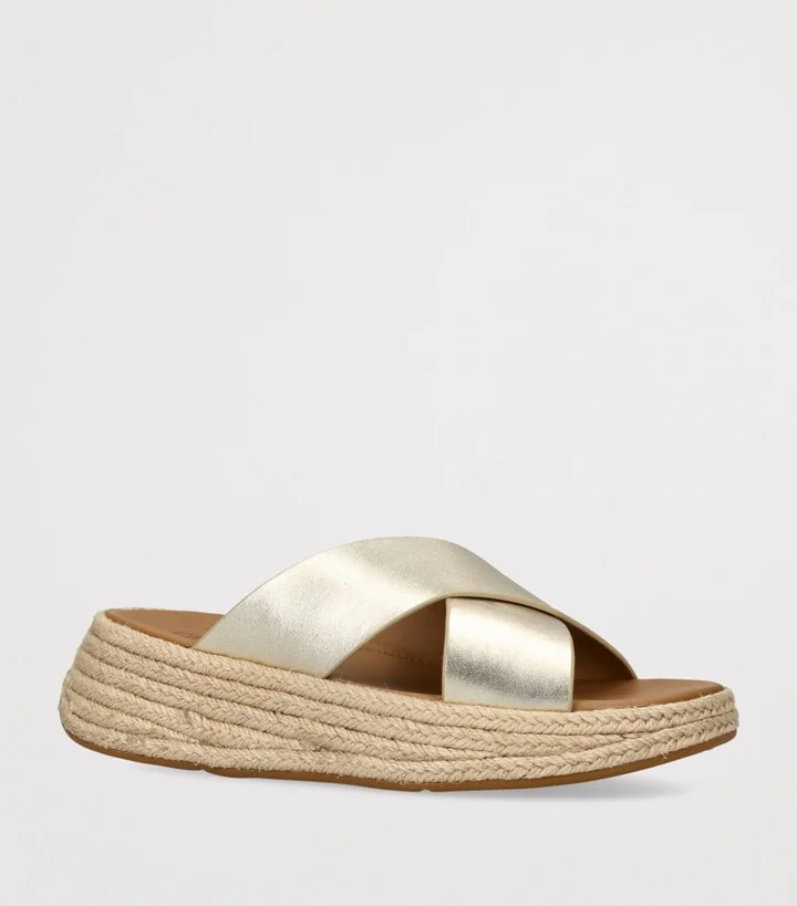 FitFlop Leather F-Mode Flatform Slides - Image 3