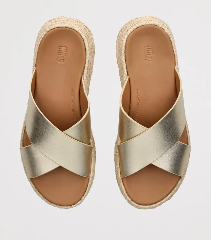 FitFlop Leather F-Mode Flatform Slides - Image 4