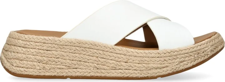 FitFlop Leather F-Mode Flatform Slides