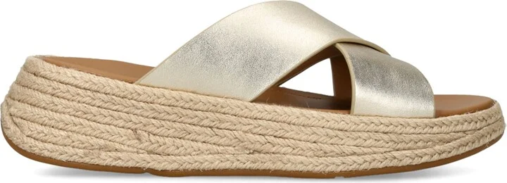 FitFlop Leather F-Mode Flatform Slides