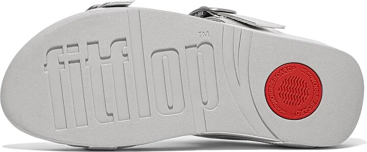 FitFlop Lulu Adjustable-Buckle Metallic-Leather Slides Women's Sandals Silver : 5 M (B) - Image 3