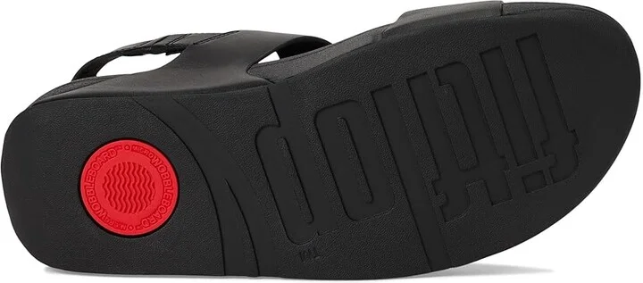 FitFlop LULU Adjustable Leather Back-Strap Sandals Women's Wedge Shoes All Black : 7 M (B) - Image 3