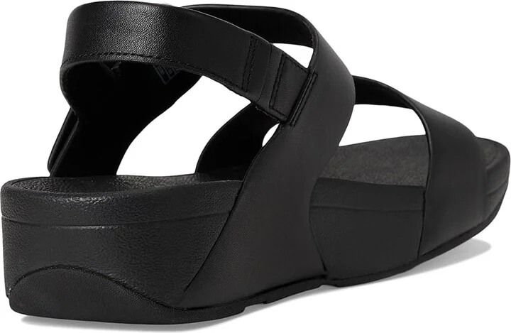 FitFlop LULU Adjustable Leather Back-Strap Sandals Women's Wedge Shoes All Black : 7 M (B) - Image 4