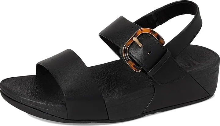 FitFlop LULU Adjustable Leather Back-Strap Sandals Women's Wedge Shoes All Black : 7 M (B) - Image 5