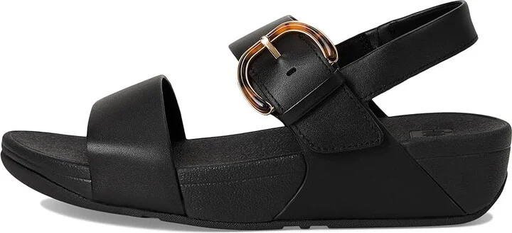 FitFlop LULU Adjustable Leather Back-Strap Sandals Women's Wedge Shoes All Black : 7 M (B) - Image 6