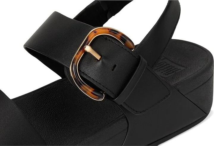 FitFlop LULU Adjustable Leather Back-Strap Sandals Women's Wedge Shoes All Black : 7 M (B) - Image 7