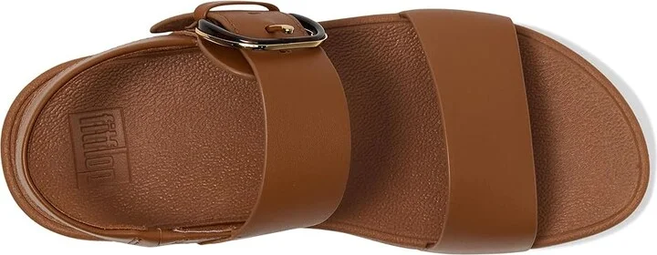 FitFlop LULU Adjustable Leather Back-Strap Sandals Women's Wedge Shoes Deep Tan : 6 M (B) - Image 2