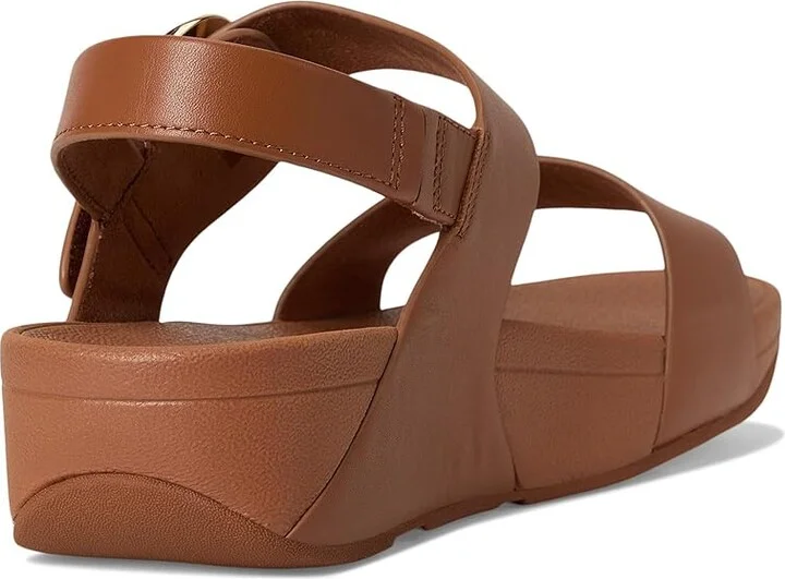 FitFlop LULU Adjustable Leather Back-Strap Sandals Women's Wedge Shoes Deep Tan : 6 M (B) - Image 4