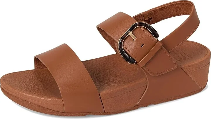 FitFlop LULU Adjustable Leather Back-Strap Sandals Women's Wedge Shoes Deep Tan : 6 M (B) - Image 5