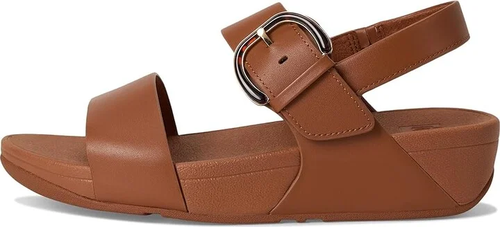 FitFlop LULU Adjustable Leather Back-Strap Sandals Women's Wedge Shoes Deep Tan : 6 M (B) - Image 6