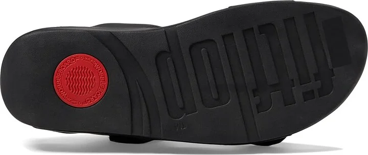 FitFlop Lulu Adjustable Leather Slides Women's Shoes All Black 2 : 5 M (B) - Image 3