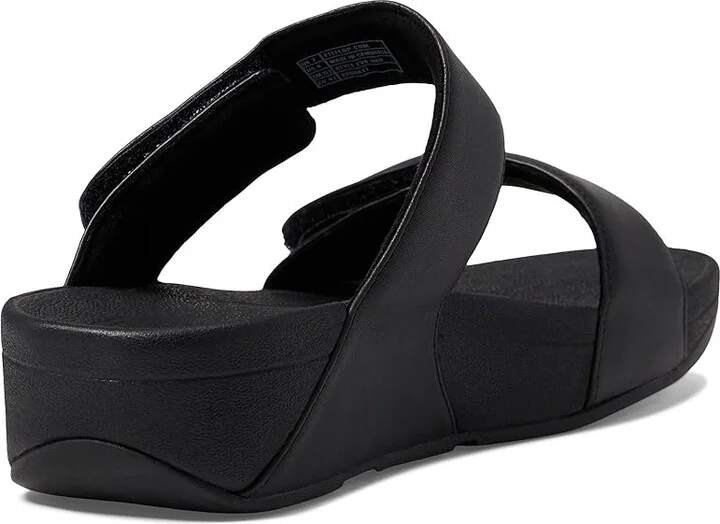 FitFlop Lulu Adjustable Leather Slides Women's Shoes All Black 2 : 5 M (B) - Image 4