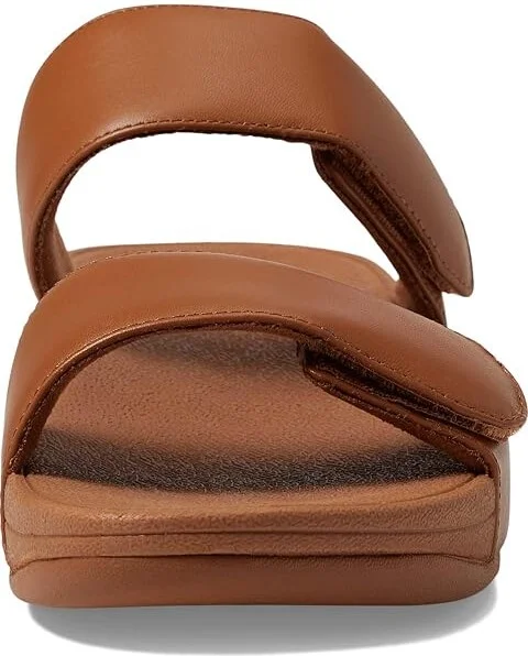 FitFlop Lulu Adjustable Leather Slides Women's Shoes Light Tan 2 : 5 M (B) - Image 2