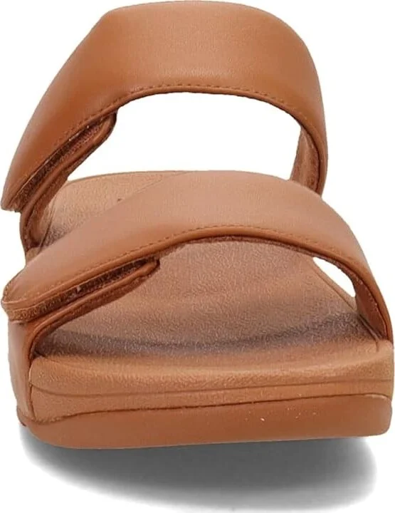 FitFlop Lulu Adjustable Leather Slides Women's Shoes Light Tan 2 : 5 M (B) - Image 5