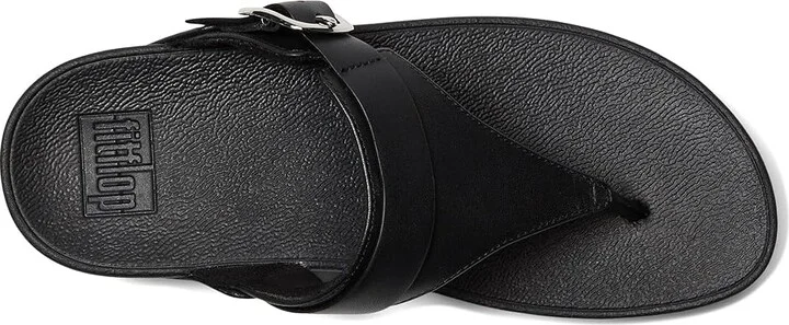 FitFlop Lulu Adjustable Leather Toe Post Sandals Women's Shoes All Black : 5 M (B) - Image 2