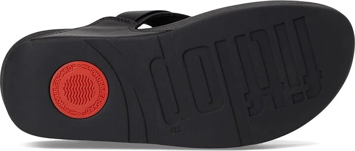 FitFlop Lulu Adjustable Leather Toe Post Sandals Women's Shoes All Black : 5 M (B) - Image 3